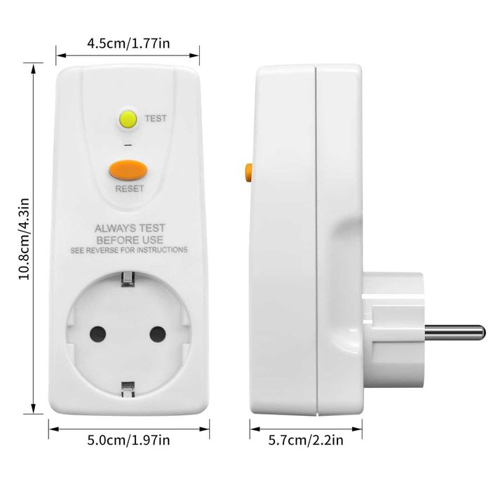 2бр. Kонтакт защита от токови удари 220-250V AC, макс мощност 4000W