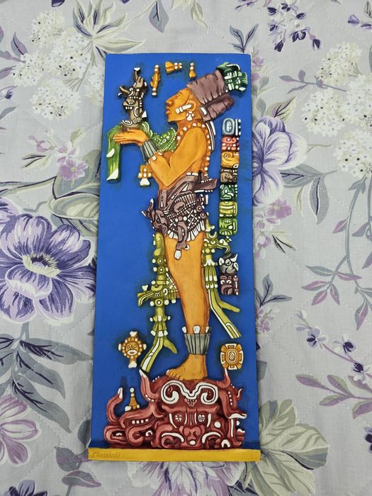 Панно с изображением вождя индейцев Майя