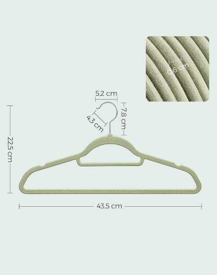 Комплект от 50 кадифени закачалки