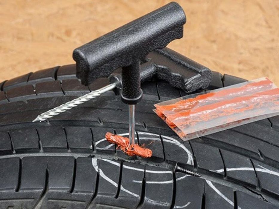 комплект за бърз ремонт на гуми , фитили+лепило и инструменти verk ...