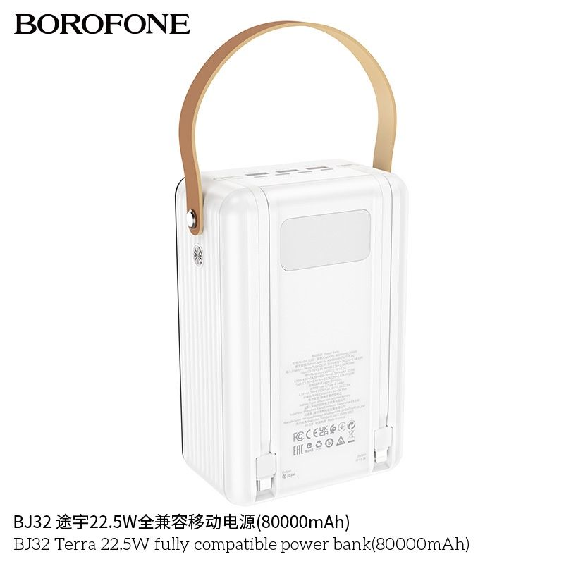 Borofone BJ32 Terra Power Bank 80000mAh Micro-USB18W PD20W + 22.5W