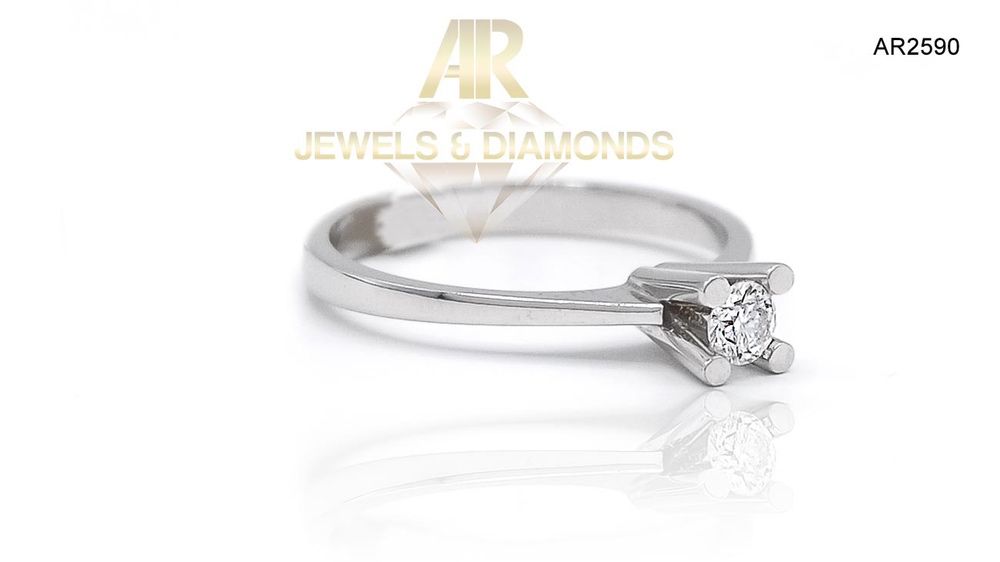 Inel Aur Alb 18K cu DIAMANT model nou AR JEWELS(AR2590)