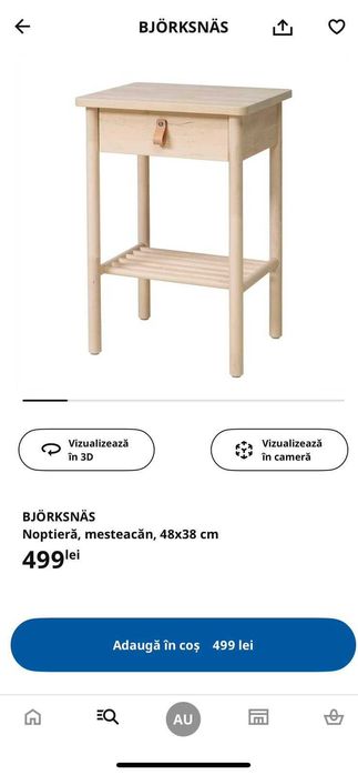 2 noptiere lemn masiv, stare excelenta