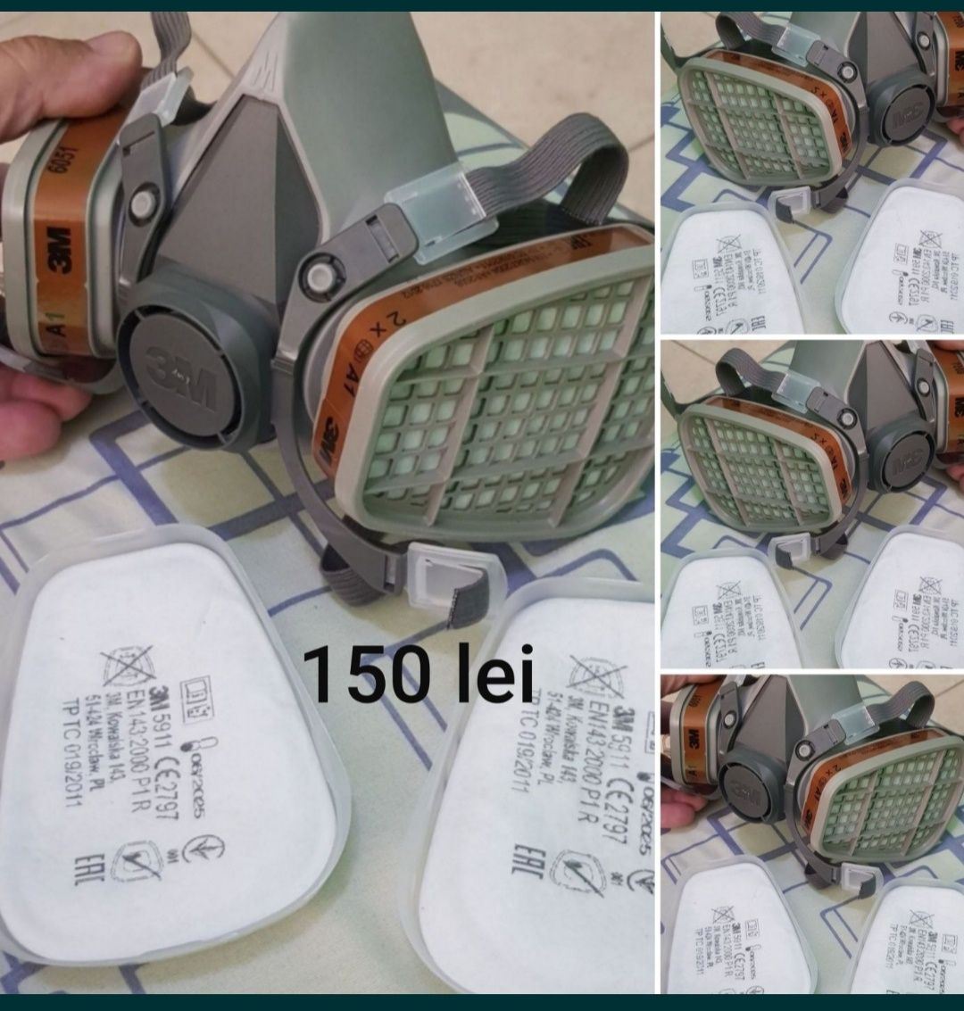 Masca de protectie 3M 6200 + accesorii , completă pentru muncă