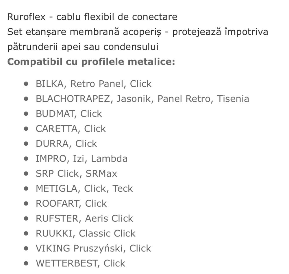 Cos ventilare pentru acoperis invelit cu tabla faltuita, click, panel