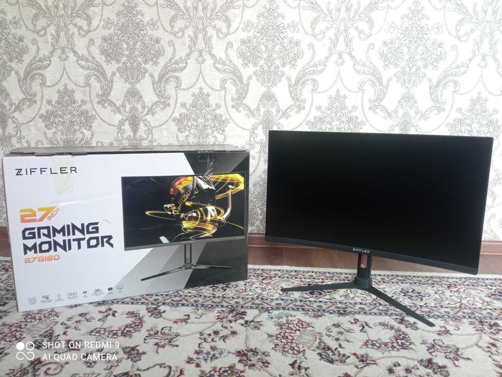 Монитор 27" Ziffler G180 Curved LED (DP+HDMI), 180Hz 1920x1080 FullHD