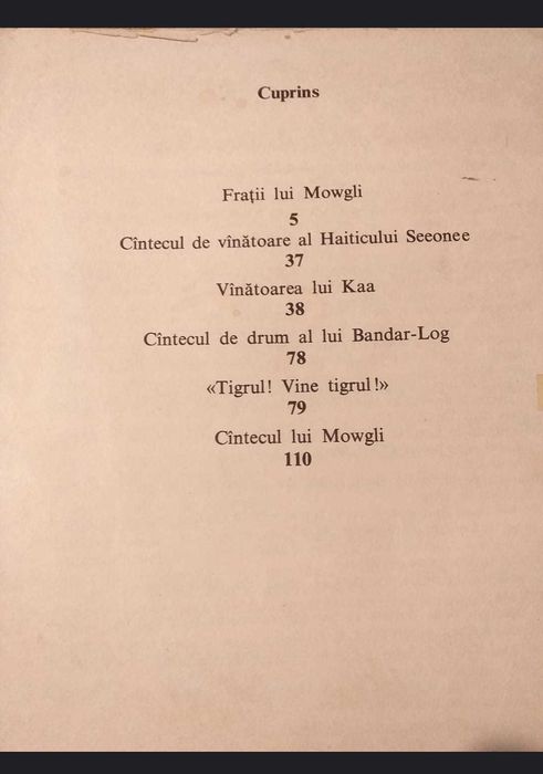 Cartea junglei - Rudyard Kipling - Editura Ion Creangă, 1986