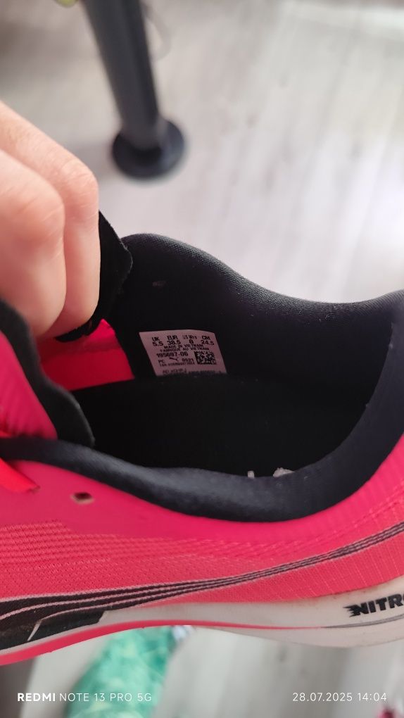 PUMA Velocity Nitro Running Shoes Red 38,5 номер стелйа 24,5 см цена 4