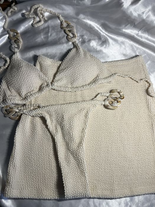 Costum de baie din 3 piese alb