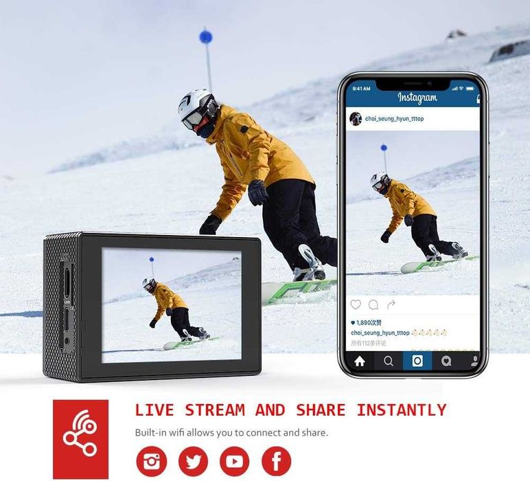 Victure AC700 4K 20MP WiFi Подводна екшън камера