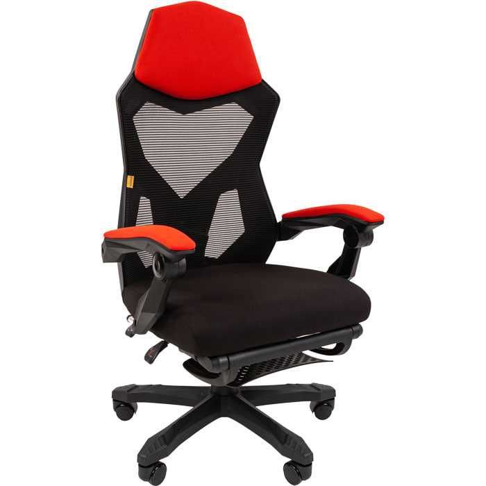 Кресло игровое CHAIRMAN 571 красное, сетка/ткань