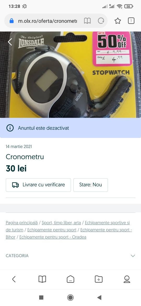 Cronometru Nou Sigilat