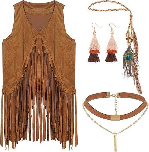 Fumwase  Хипи костюм от 4 части с тема 60-те и 70-те години