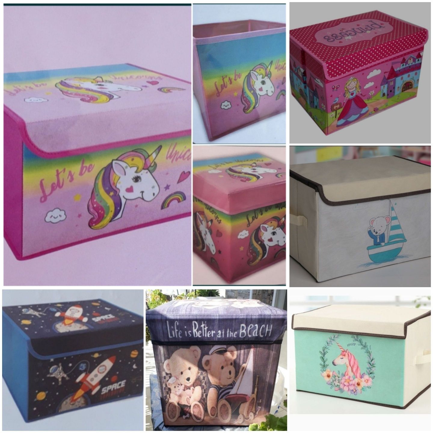 Кутии за играчки,съхранение  Принцеси ,Еднорог ,Мини Маус ,Космос ,Мор