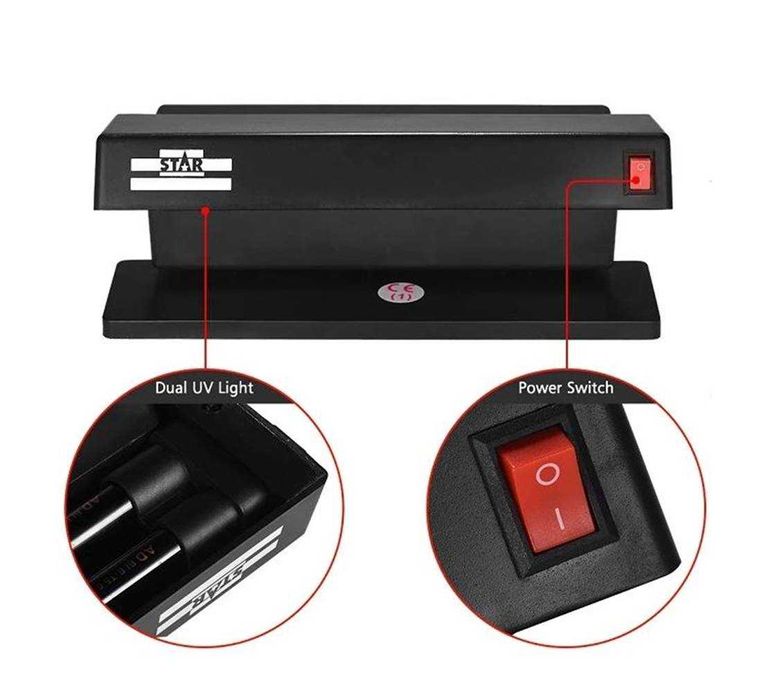 Детектор за пари KT-2028, банкноти, UV фенер, 220VAC, 12W