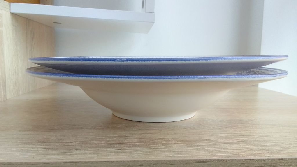 Комплект чаши от New Bone China Гинко Билоба/Дълбоки чинии за паста