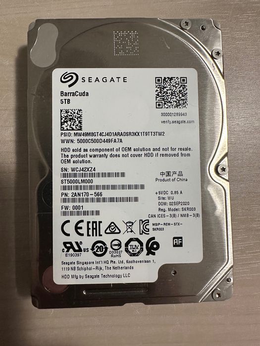 Seagate BarraCuda 5TB HDD 2.5