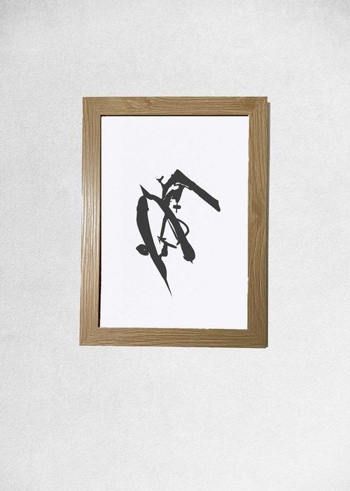 Tablou abstract - ramă închisă sau albă, cu suport de perete și masă