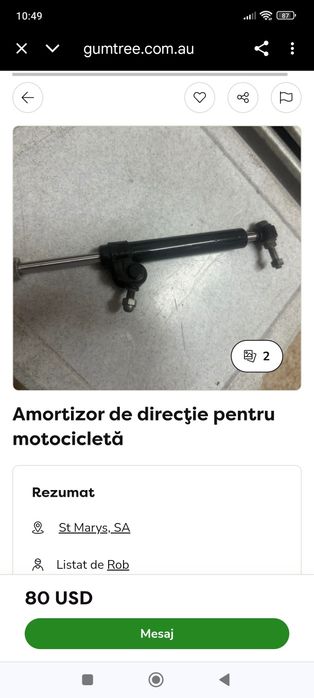 Amortizor directie motocicleta