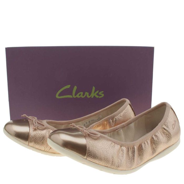 ПРОМО до 30.10! CLARKS № 36/37 – Дамски балеринки ест кожа ROSE & GOLD
