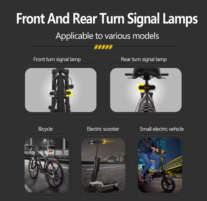 Semnalizare wifi bicicleta/trotineta/scooter față/spate, claxon, alarm