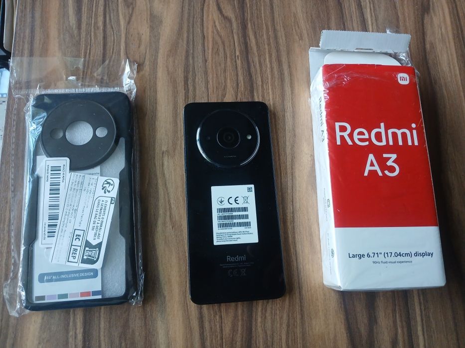 Нов мобилен телефон XIAOMI REDMI A3, с нов калъф
