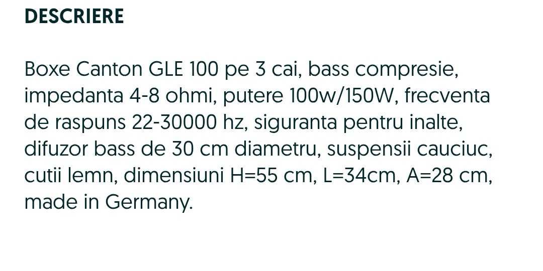 Vand boxe Canton GLE 100