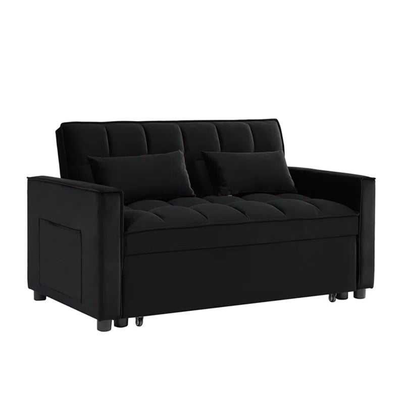Диван, TEMPO Sofabed Velure Grey, Сив, Черен, Текстил, 137x98x77см.