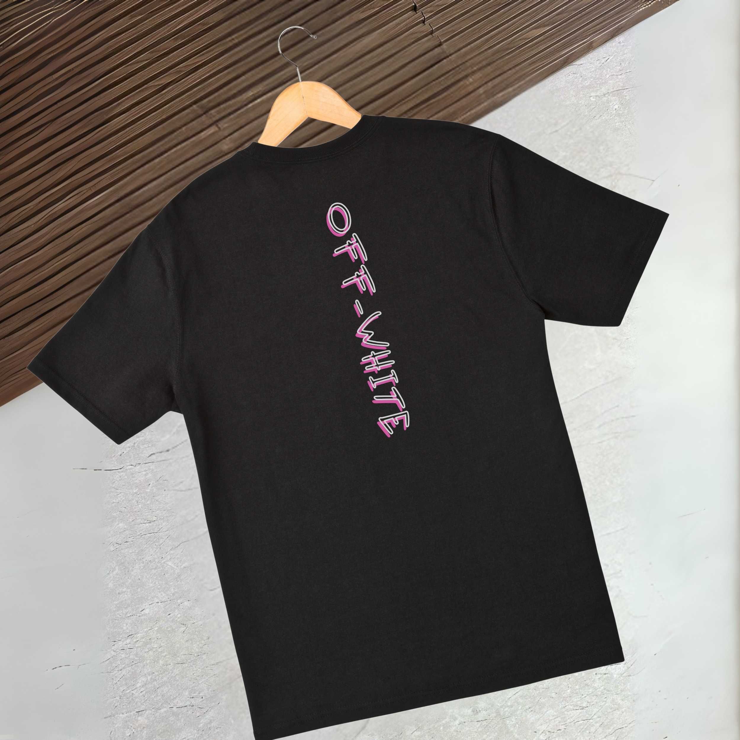 Off white тениска в черно | маркова тениска памучна