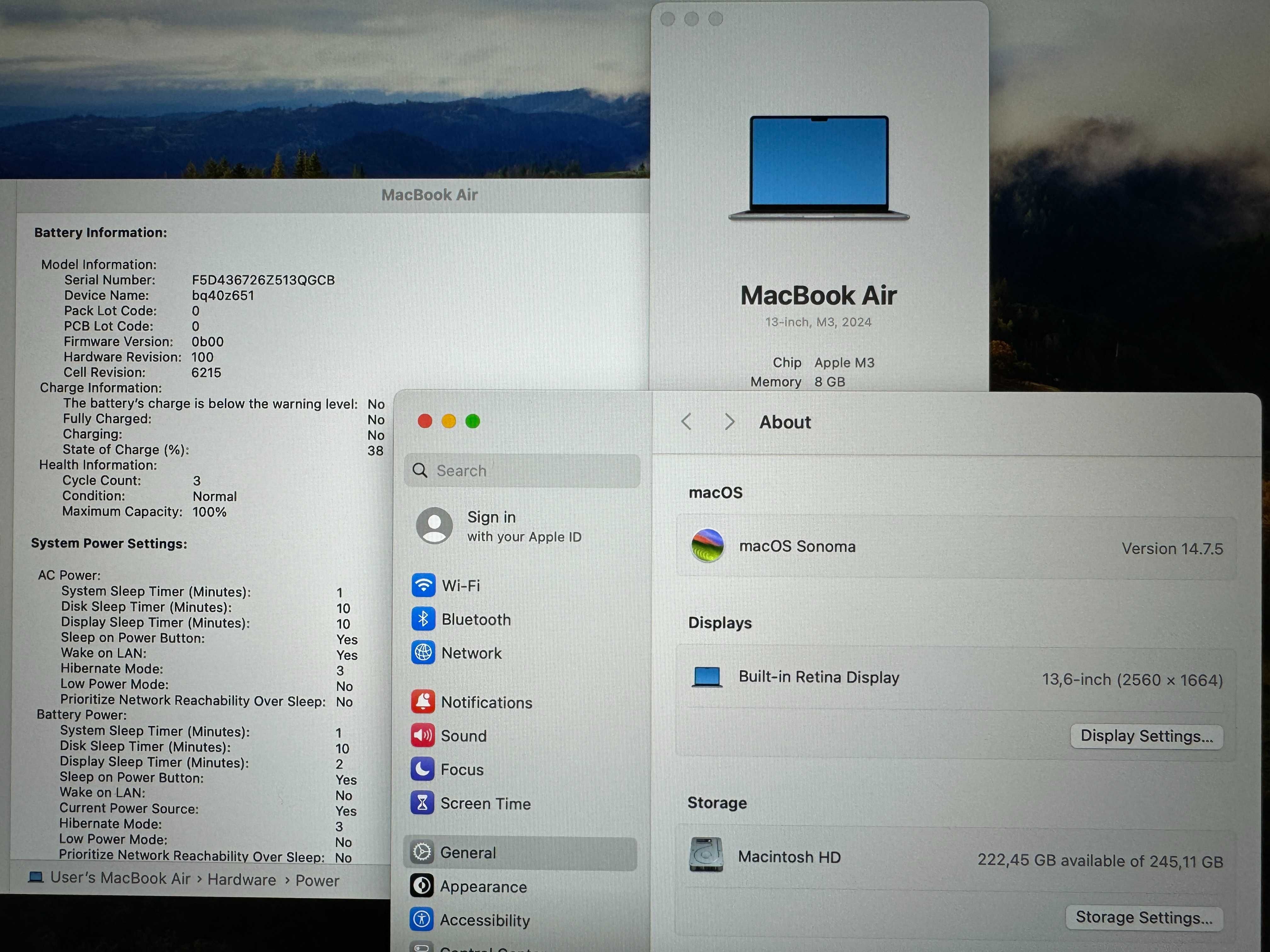 ЧИСТО НОВ 13.6 2024 Apple MacBook Air M3 Space Grey 8GB/256GB/Гаранция