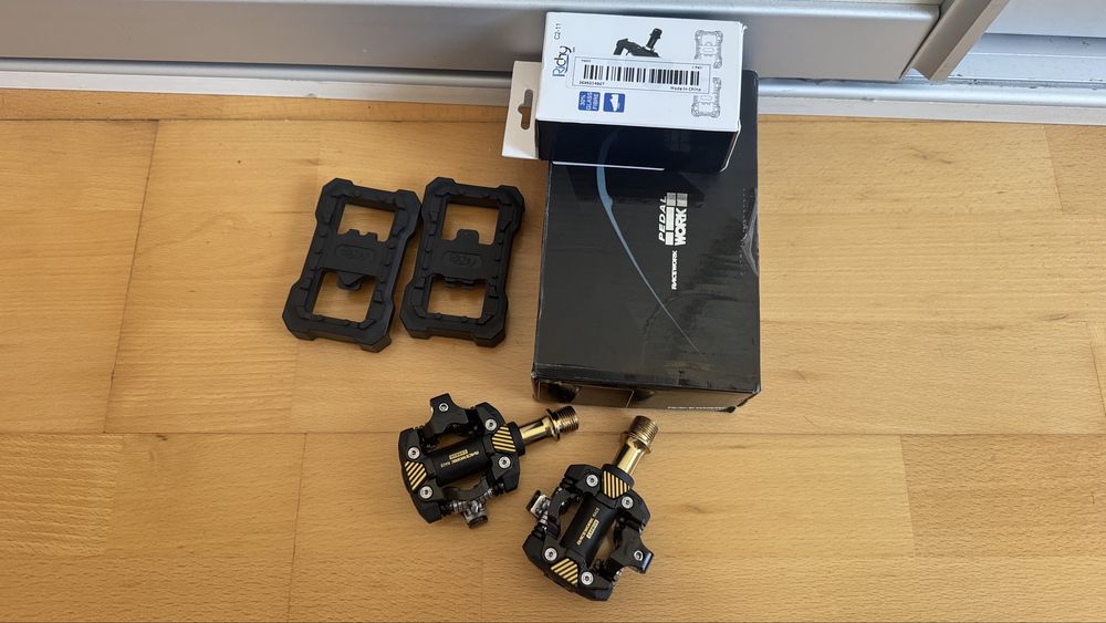 Pedale carbon spd NOI clipless cu adaptor mtb bicicleta gravel sosea