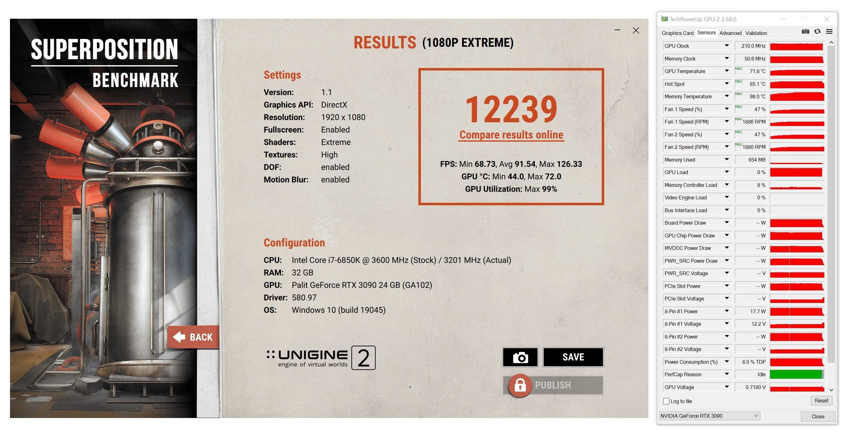 Видео карта GPU Palit RTX 3090 GamingPro 24GB GDDRX6 DisplayPort/HDMI