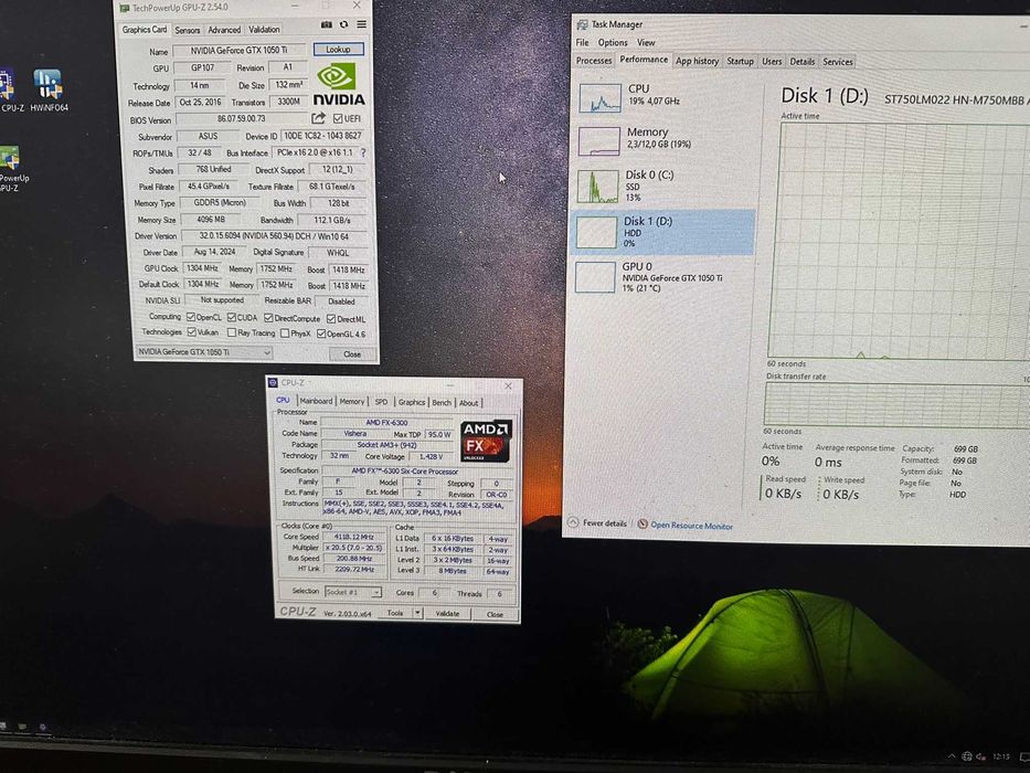 PC Gaming AMD FX 6300 6 core 128SSD 700 GB HDD GTX 1050 TI 4GB+Monitor
