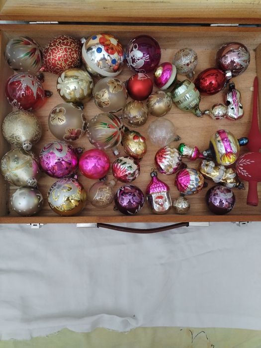 Globulețe vintage din sticlă 39 bucăți