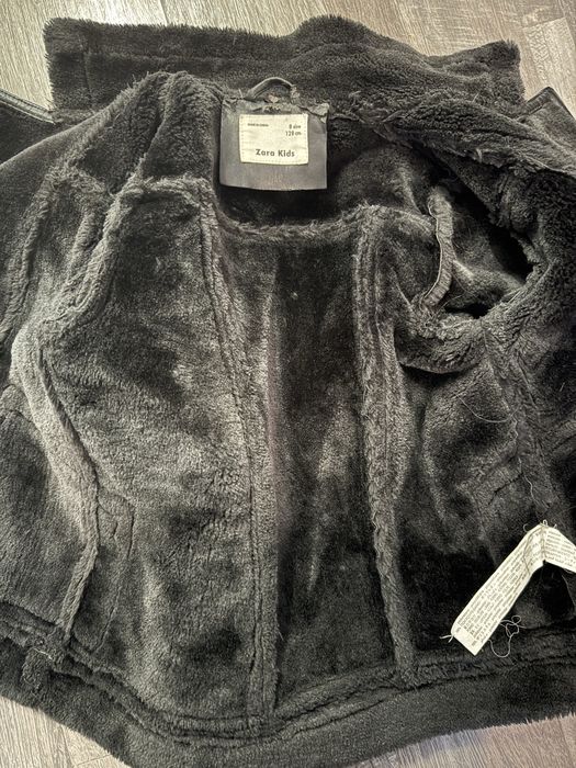 Geaca Zara de piele imblanita fete 8Y 128 cm