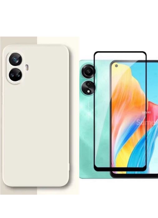 Oppo A38/A58/A78/Reno 10 12F 13F 14F Husa Soft Fin+Folie Sticla/Silico