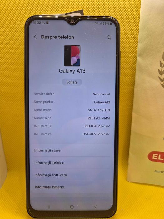 Telefon Samsung A13 (Ag29 Siraj b.33196) Garantie 2 ani
