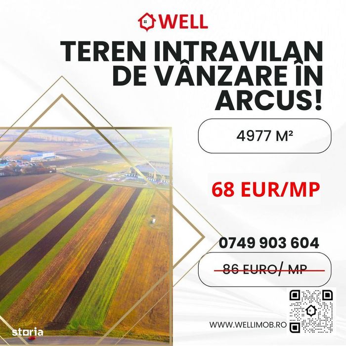 Teren intravilan de vânzare în Arcus!