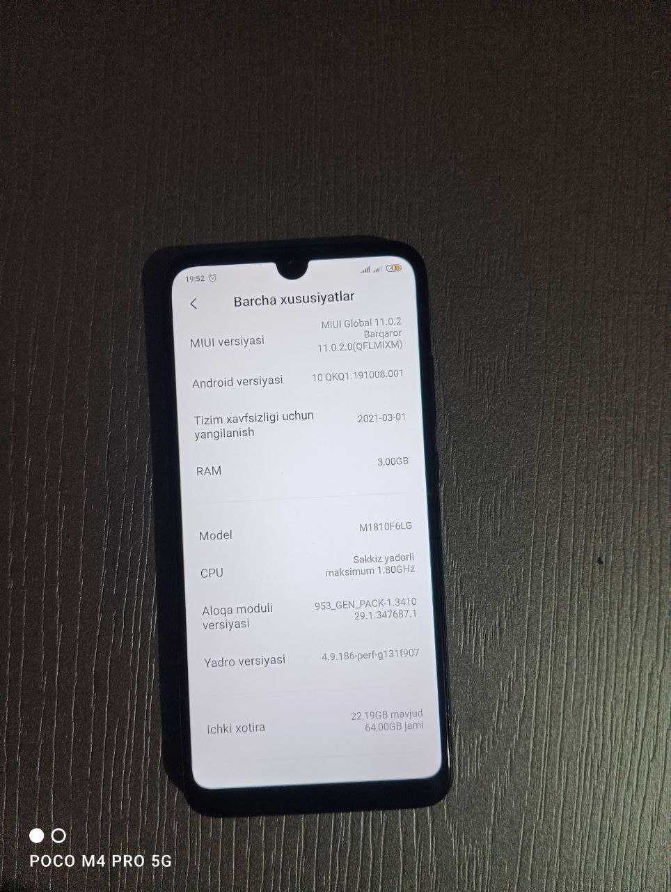 Redmi 7 Sotiladi Xotirasi 64\3 GB