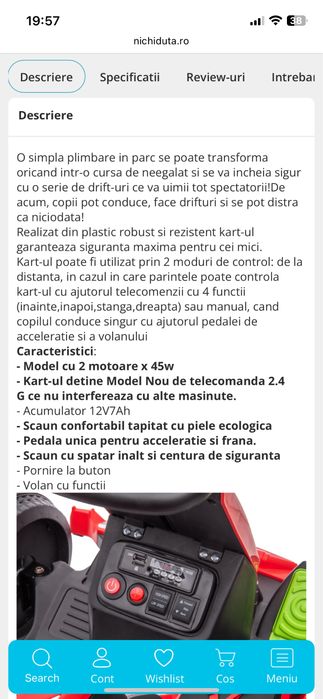 Masinuta electrica roz, fetite 3-6 ani