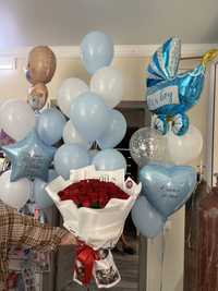 гелиевые шары на выписку день рождения шарики Астана доставка цветы