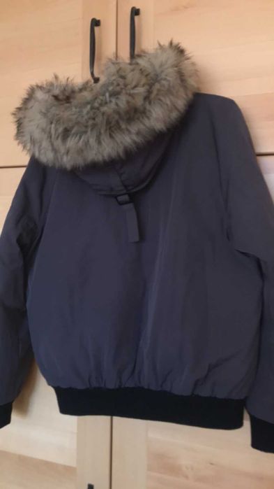 Дамско зимно топло тъмнолилаво яке с качулка, размер S