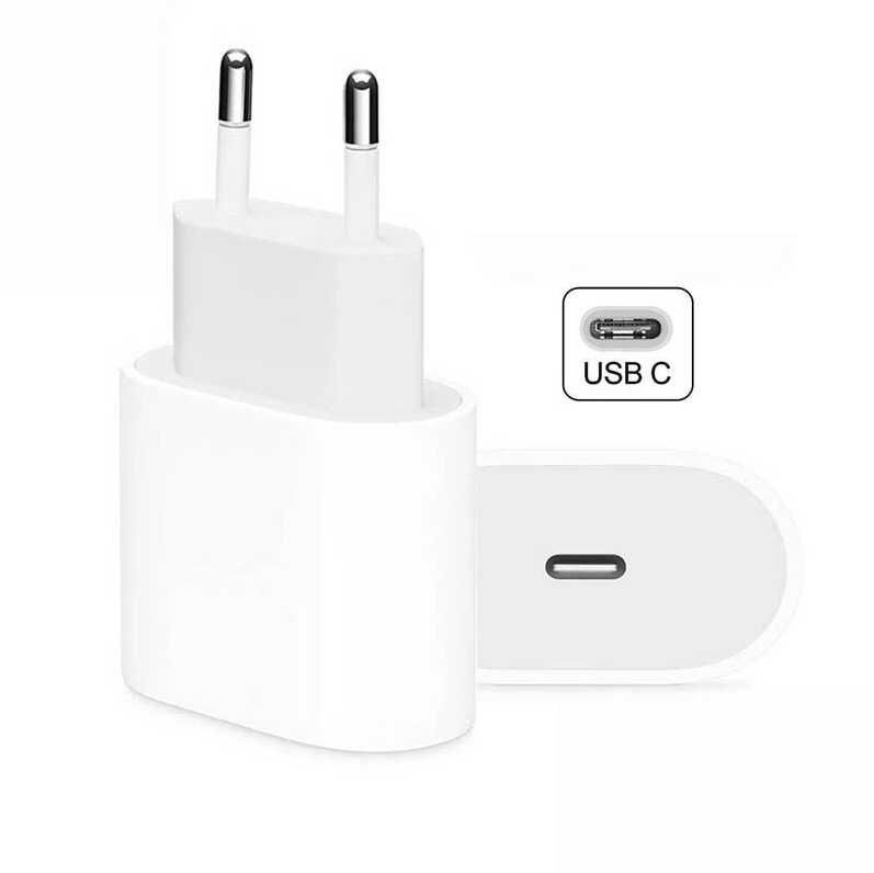 Зарядно с кабел 1м. съвместими с Apple, iPhone, USB-C, Lightning, 20W