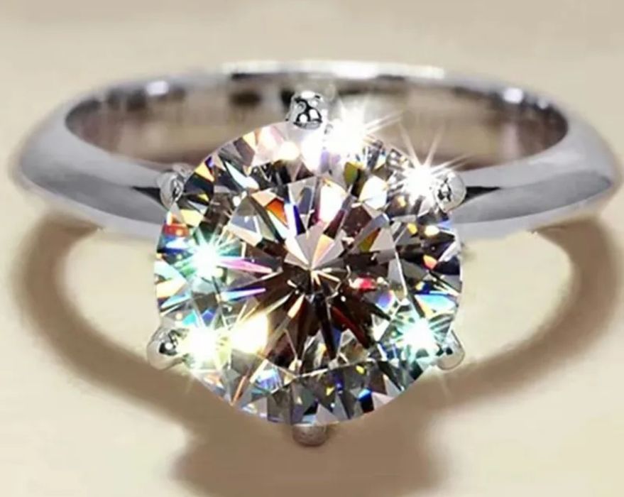 Inel logodna diamant moissanite, 1, 2, 3 carate