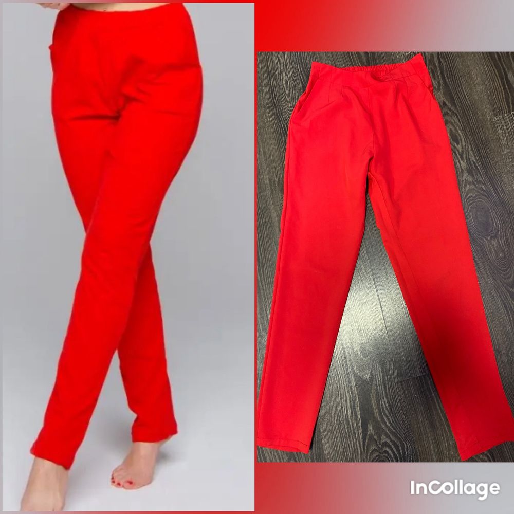 Красные брюки штаны женские s