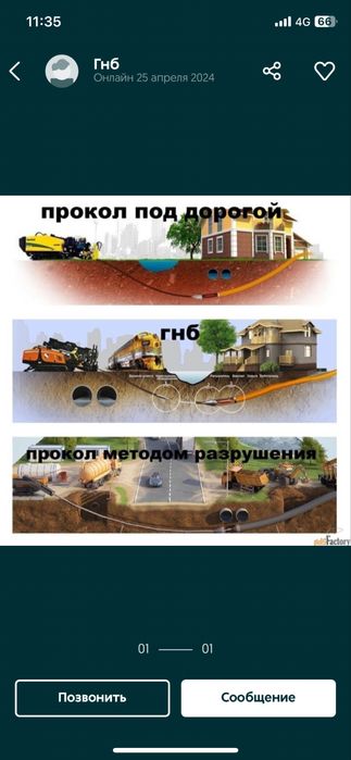 Прокладка труб без копки! Вода, газ, канализация — от 4000 тг/м