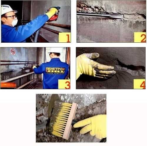 Гидроизоляция шва бетонирования, трещины/Ремонт восстановления бетона