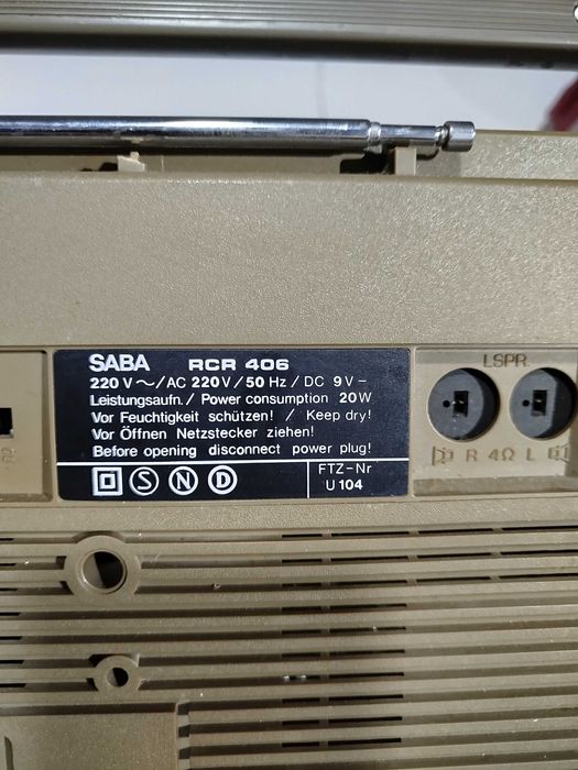 Retro Radio-casetofon SABA model: RCR 406. Foarte ingrijit!