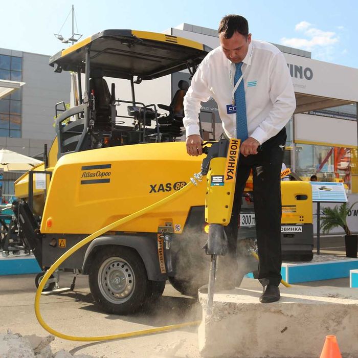 Передвижные компрессоры Atlas Copco для бурения и стройки