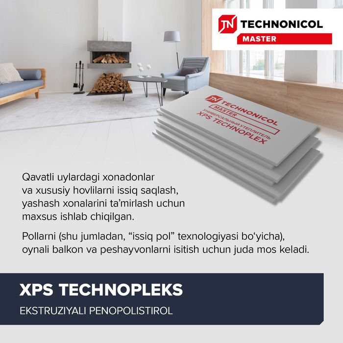 "XPS issiqlik izolyatsiya plitalari"  TEXNOPLEX